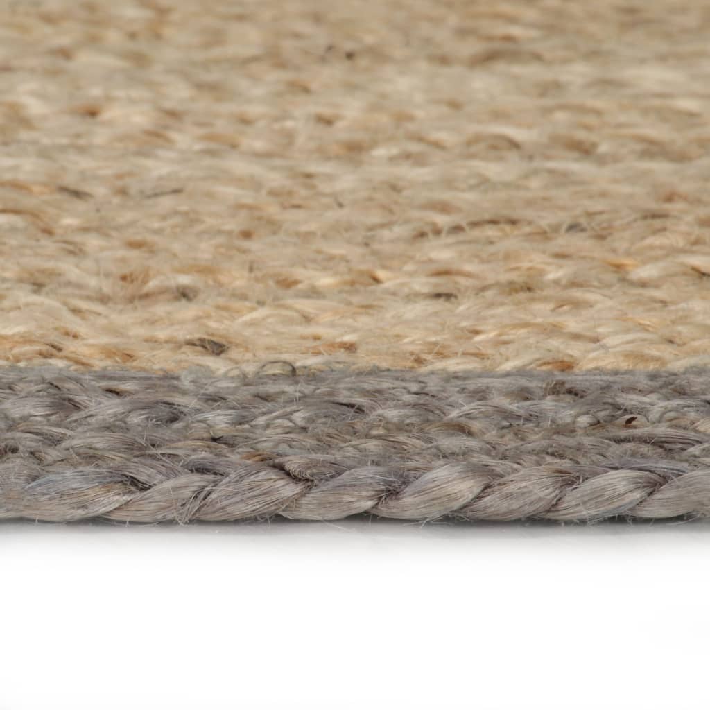 Handmade Rug Jute with Grey Border 120 cm