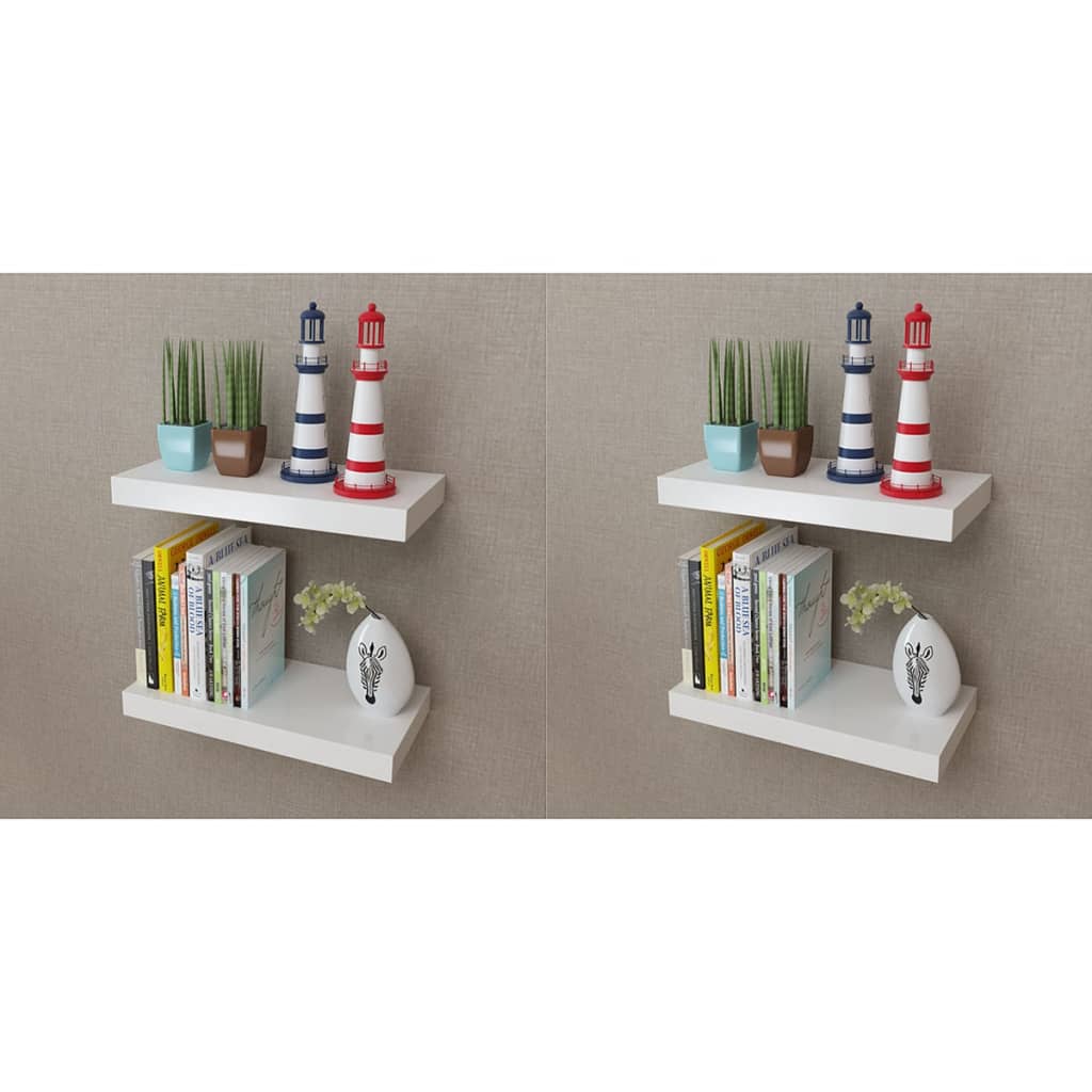 Wall Shelves 4 pcs White 40 cm