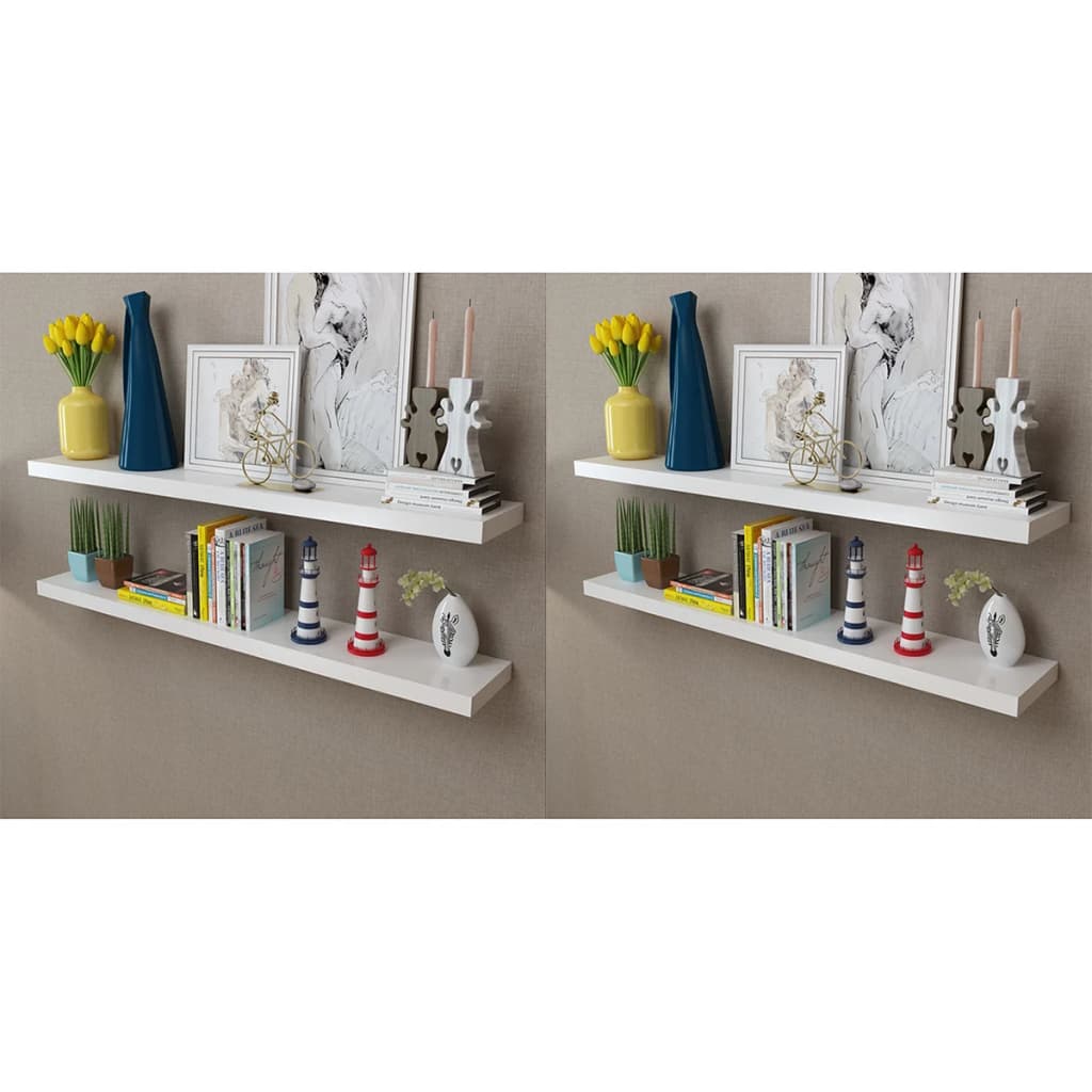 Wall Shelves 4 pcs White 120 cm