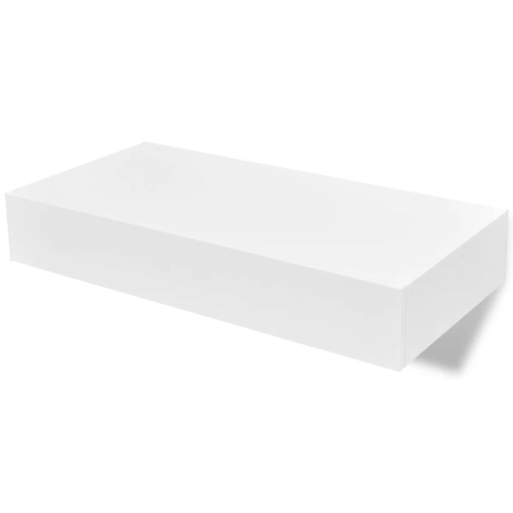 Floating Wall Shelves with Drawers 2 pcs White 48 cm