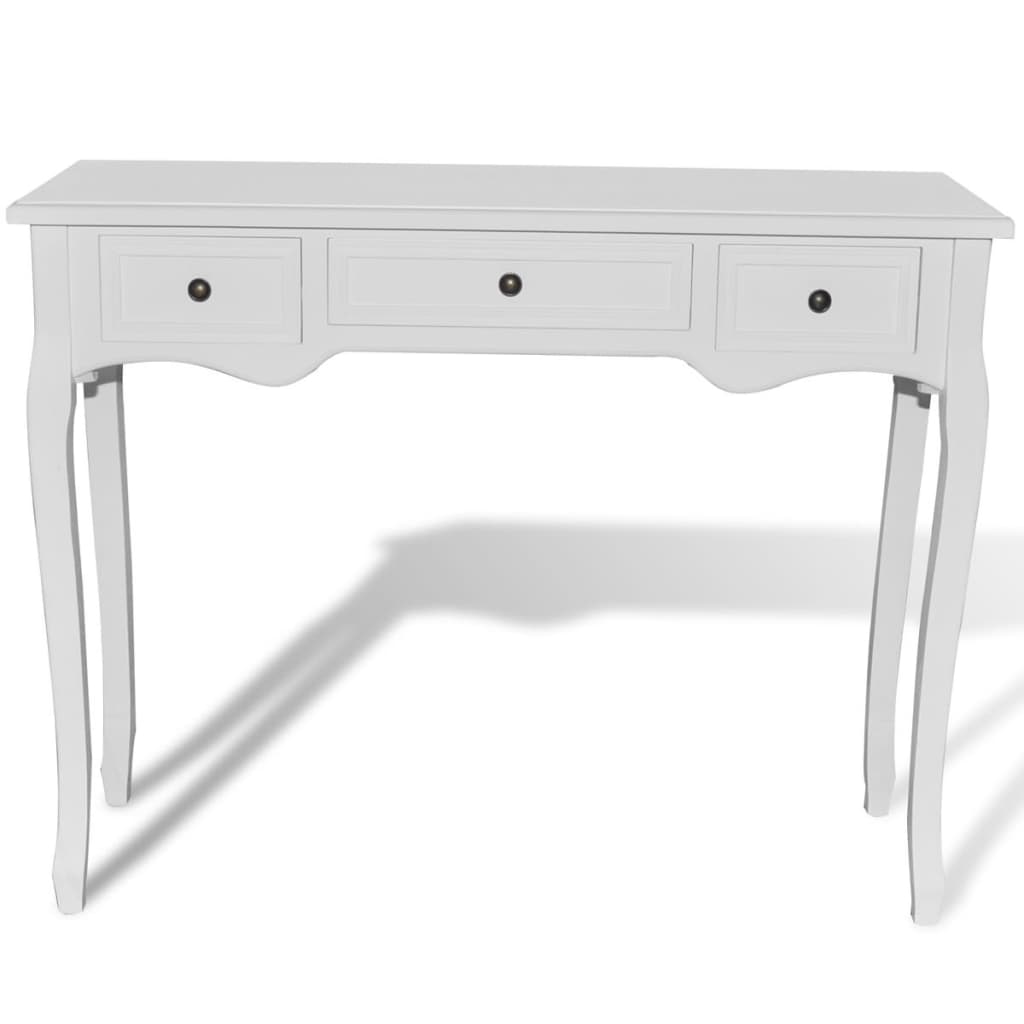 Dressing Console Table with Three Drawers White