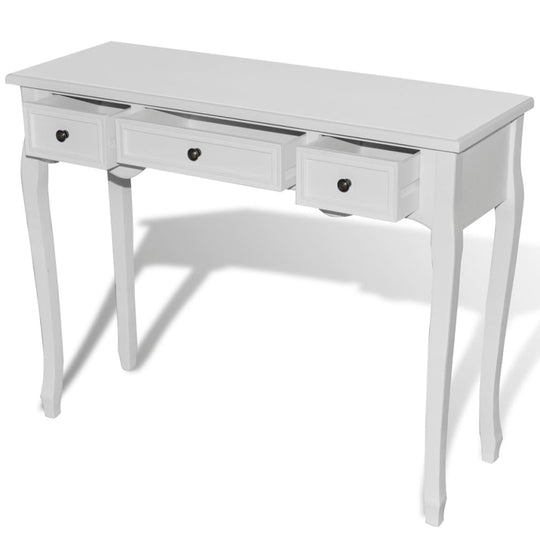 Dressing Console Table with Three Drawers White