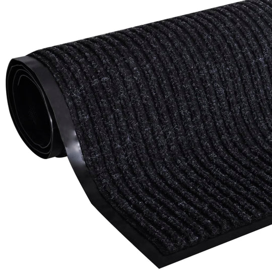 Black PVC Door Mat 90 x 150 cm