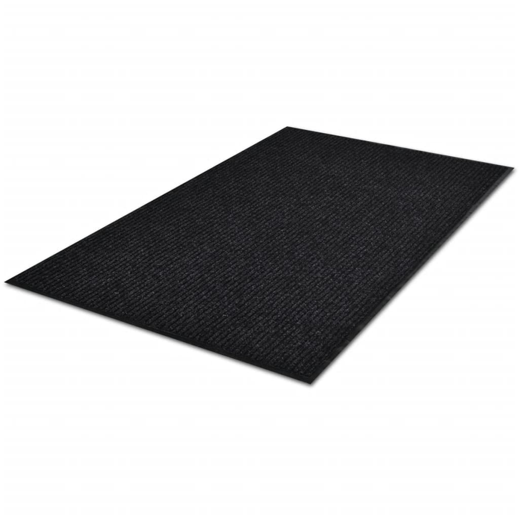 Black PVC Door Mat 90 x 150 cm