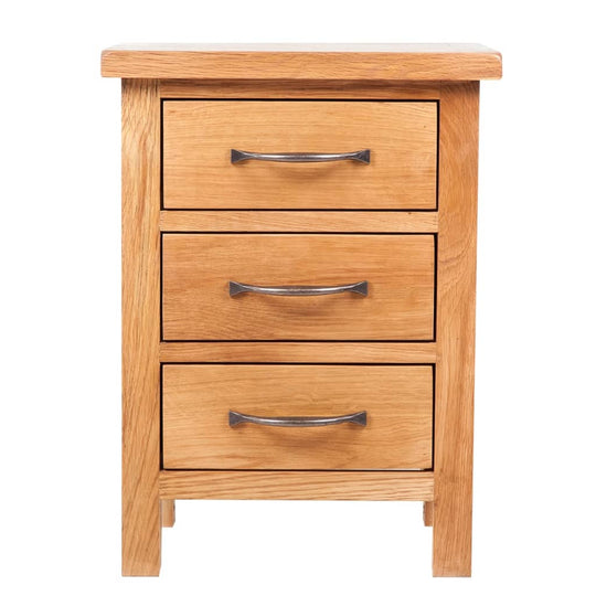 Nightstand with 3 Drawers 40x30x54 cm Solid Oak Wood