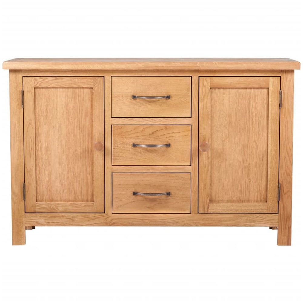 Sideboard With 3 Drawers 110X33.5X70 Cm Solid Oak Wood