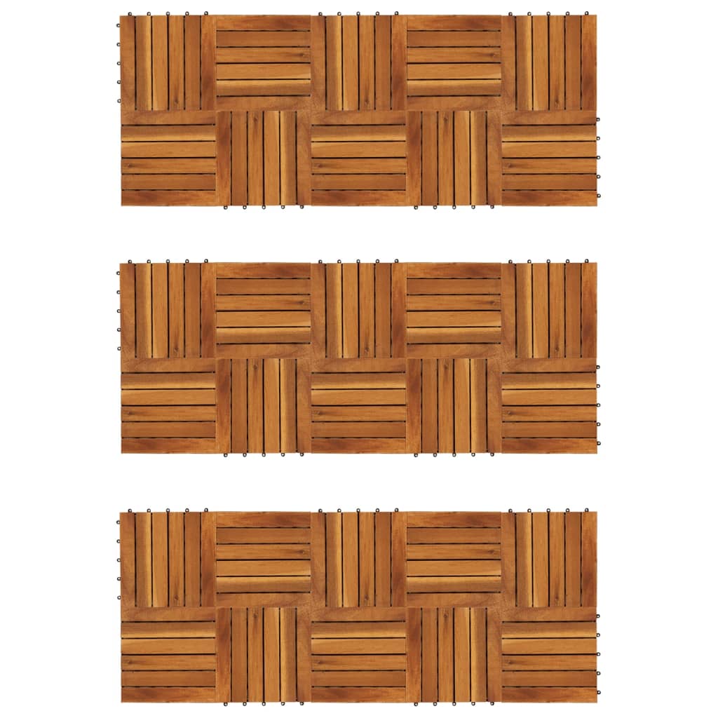 Decking Tiles Vertical Pattern 30 x 30 cm Acacia Set of 30