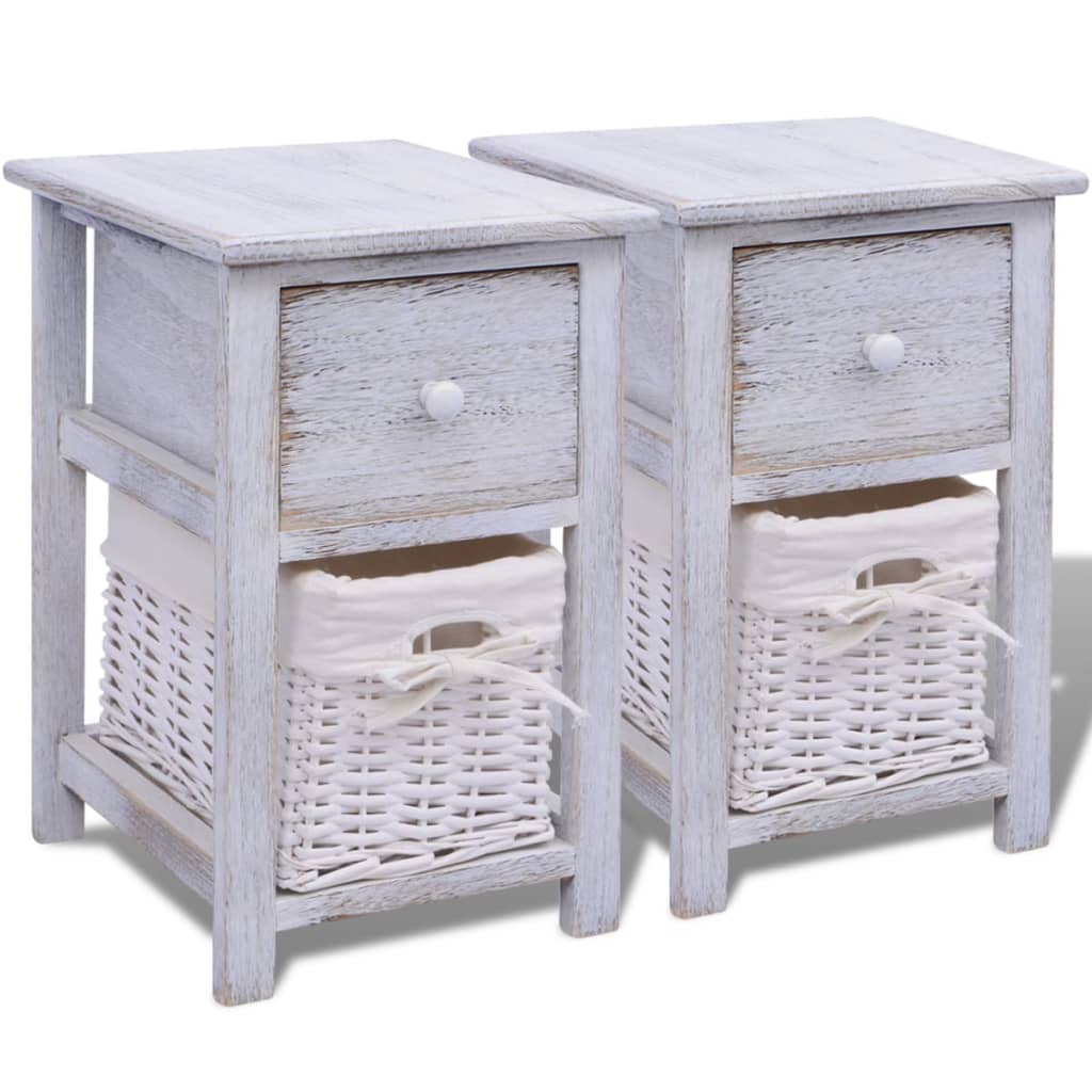 Bedside Cabinets 2 pcs Wood White