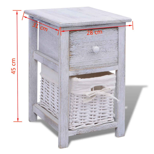 Bedside Cabinets 2 pcs Wood White