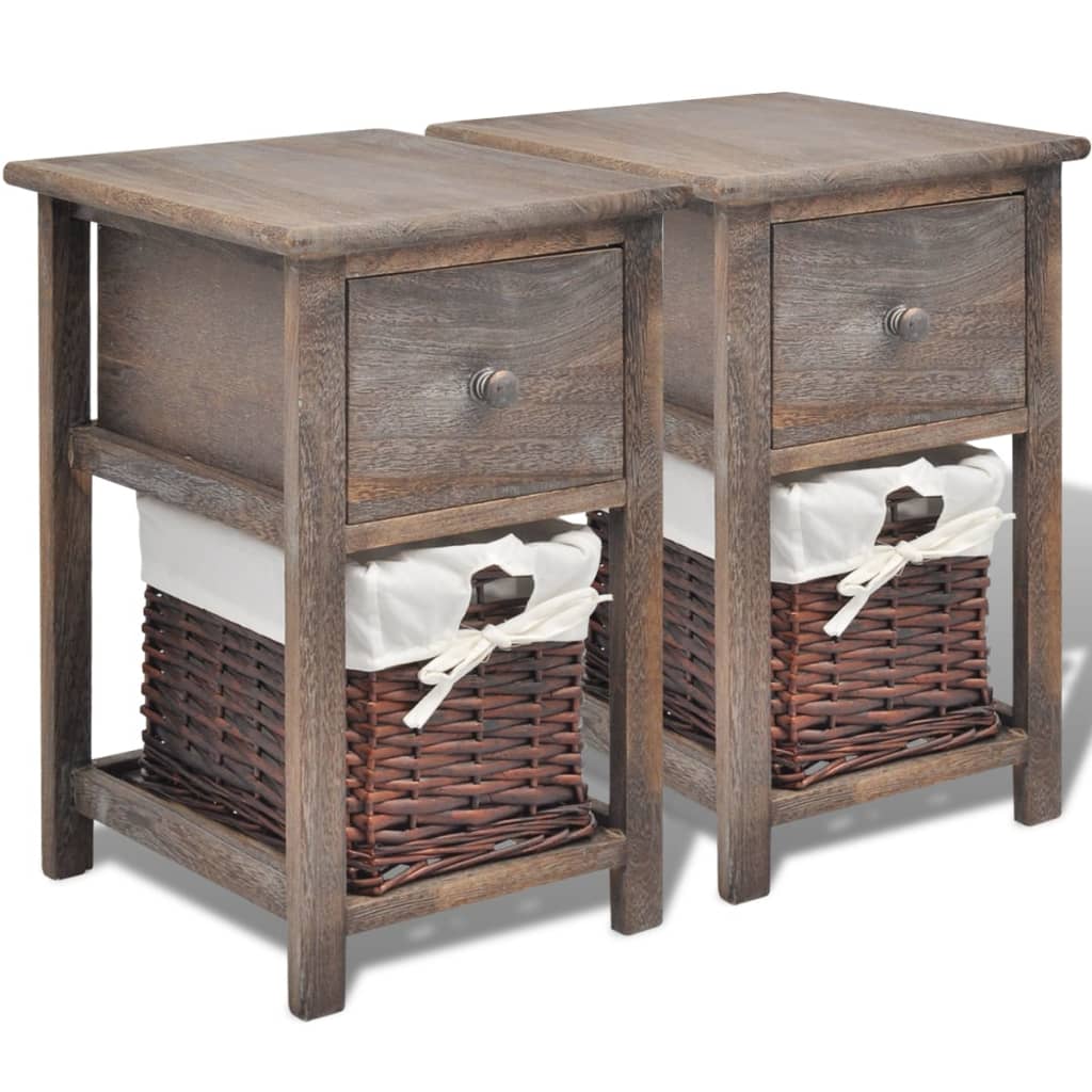 Bedside Cabinets 2 pcs Wood Brown