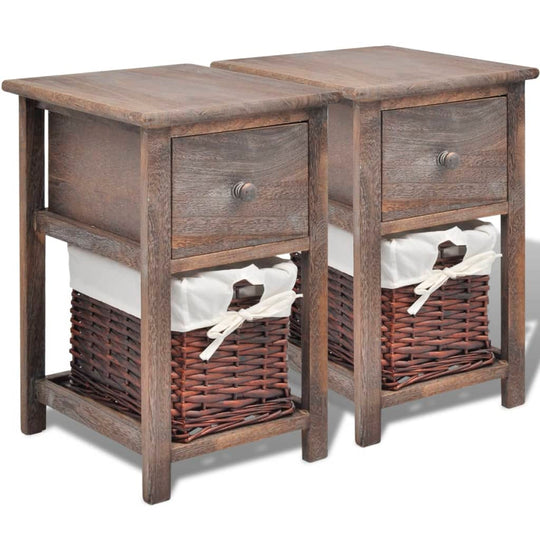 Bedside Cabinets 2 pcs Wood Brown