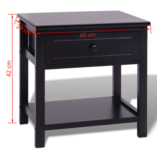 Bedside Cabinets 2 pcs Wood Black