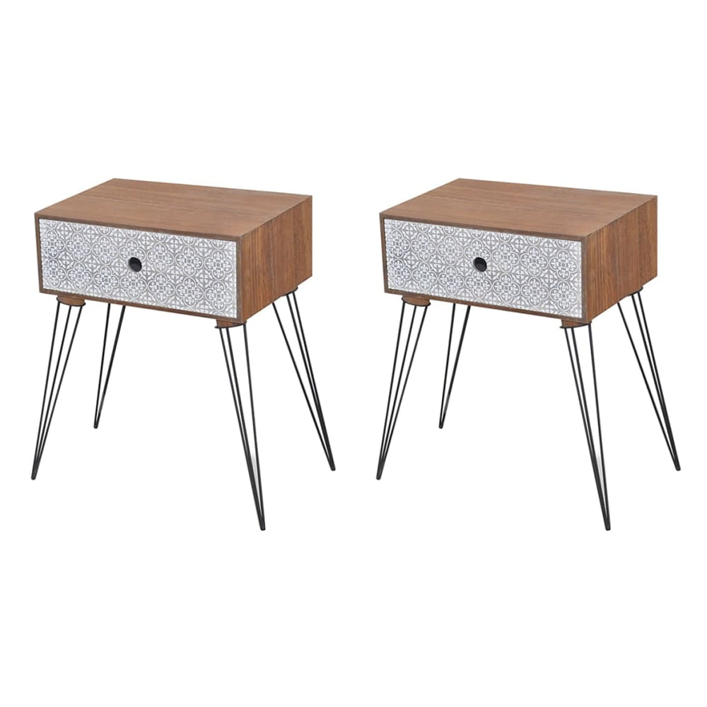 Nightstands with Drawer 2 pcs Brown