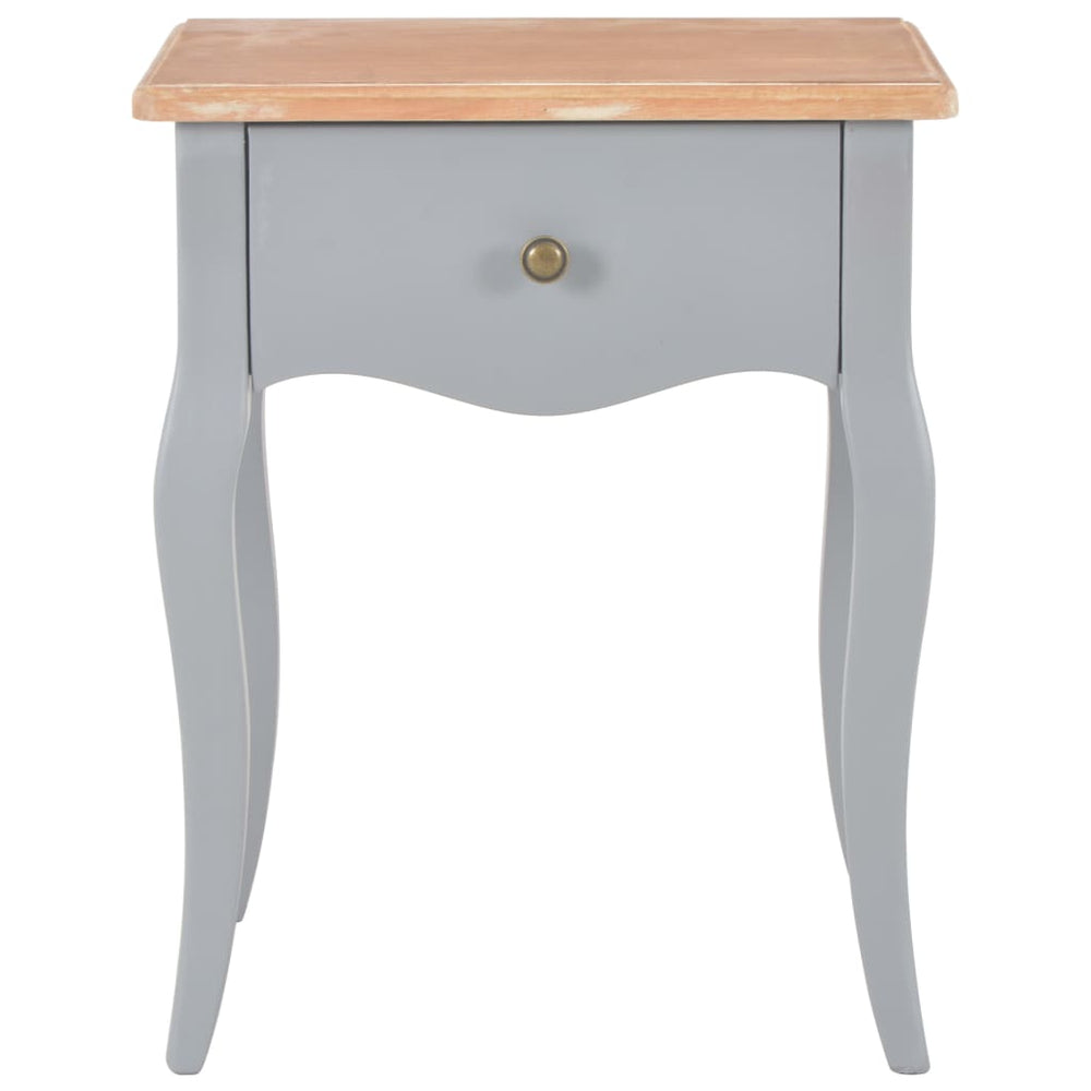 Nightstand Grey and Brown 40x30x50 cm Solid Pine Wood