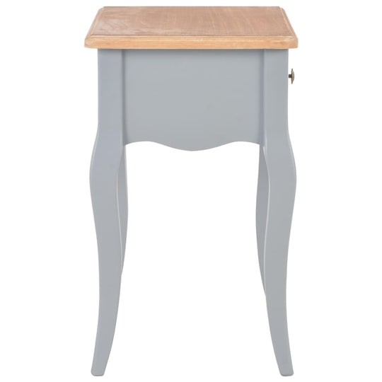 Nightstand Grey and Brown 40x30x50 cm Solid Pine Wood