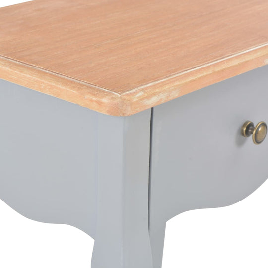 Nightstand Grey and Brown 40x30x50 cm Solid Pine Wood