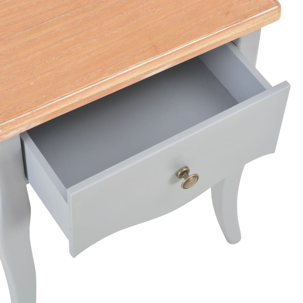 Nightstand Grey and Brown 40x30x50 cm Solid Pine Wood