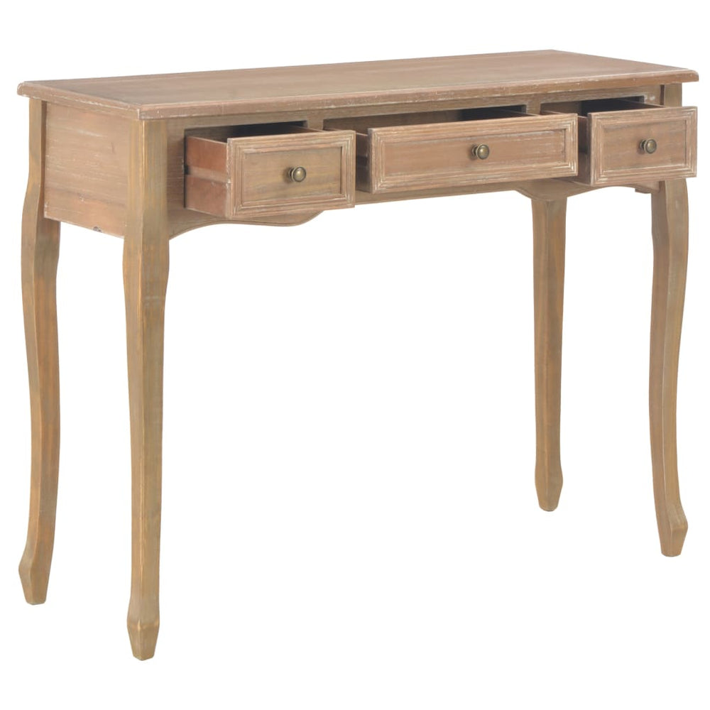 Dressing Console Table with 3 Drawers Brown