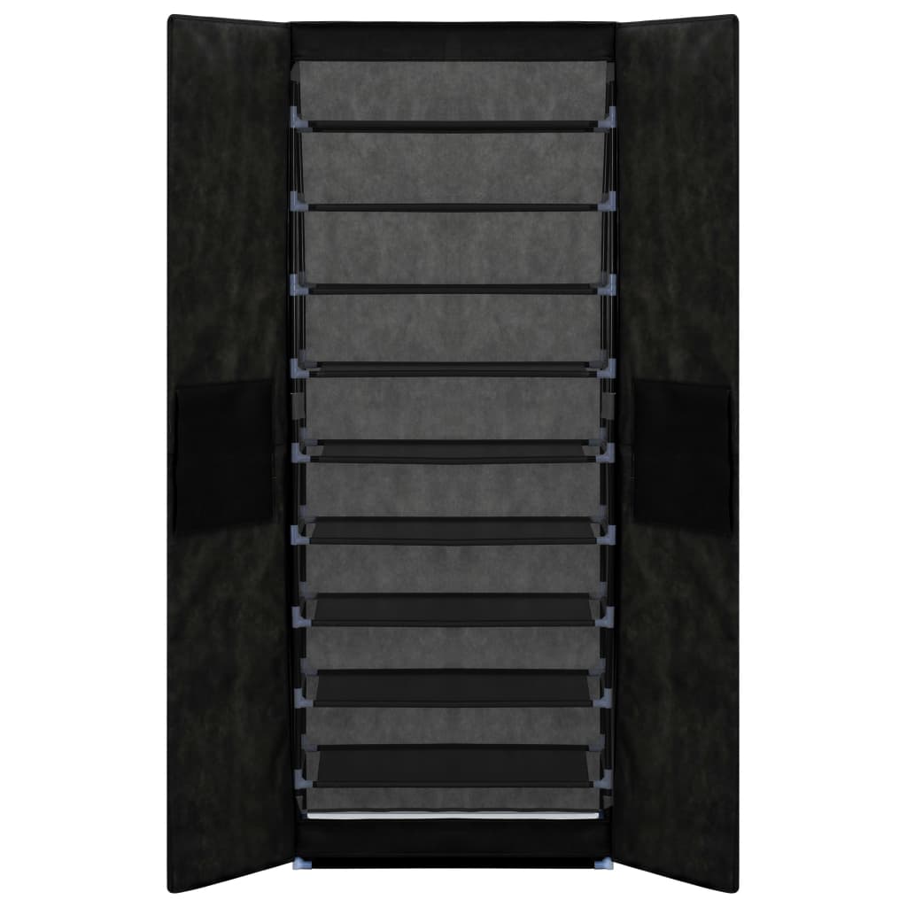 Shoe Cabinet Black 60x30x166 cm Fabric