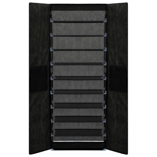 Shoe Cabinet Black 60x30x166 cm Fabric