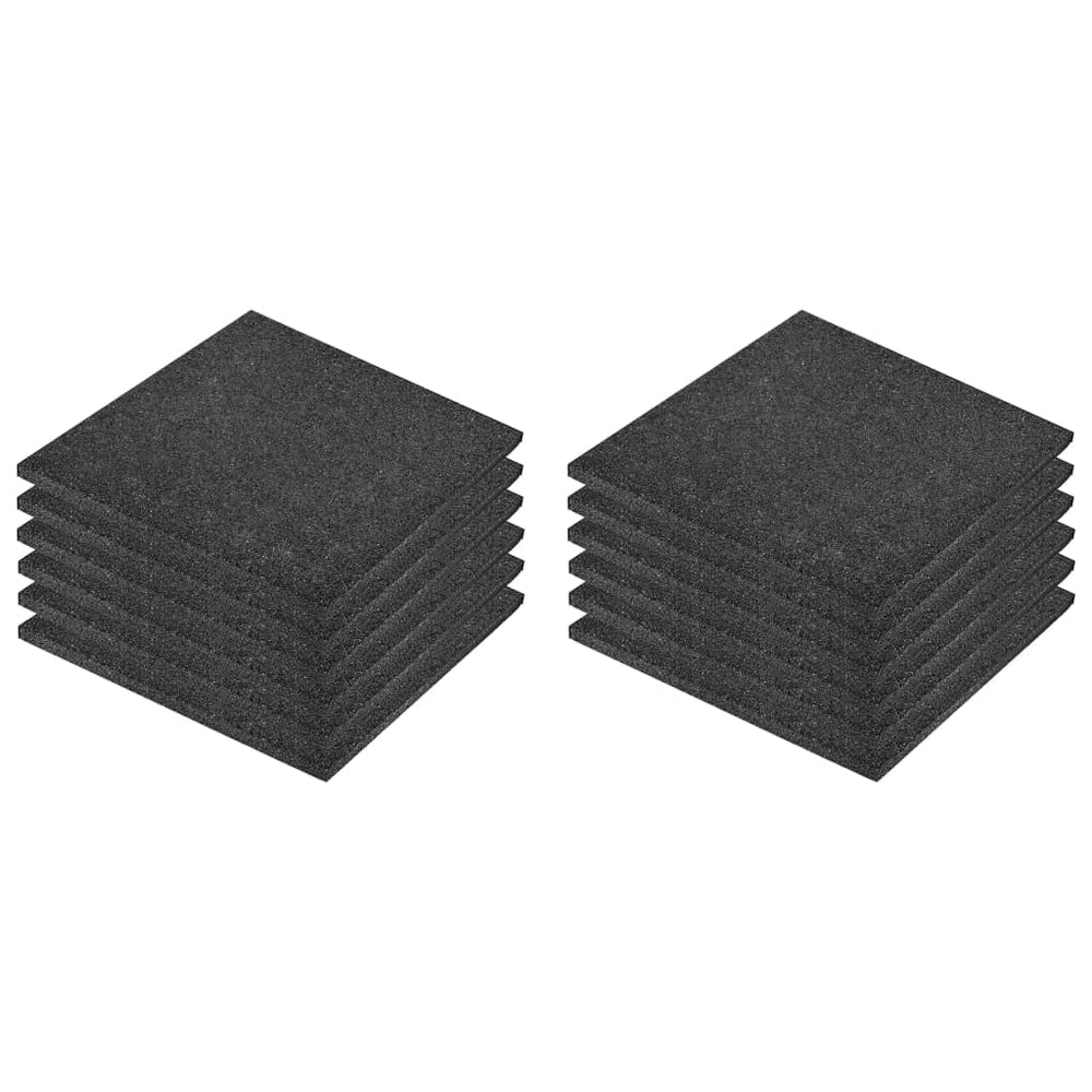 Fall Protection Tiles 12 pcs Rubber 50x50x3 cm Black