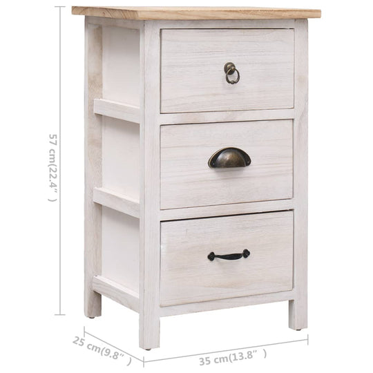 Side Cabinet 35x25x57 cm Paulownia Wood