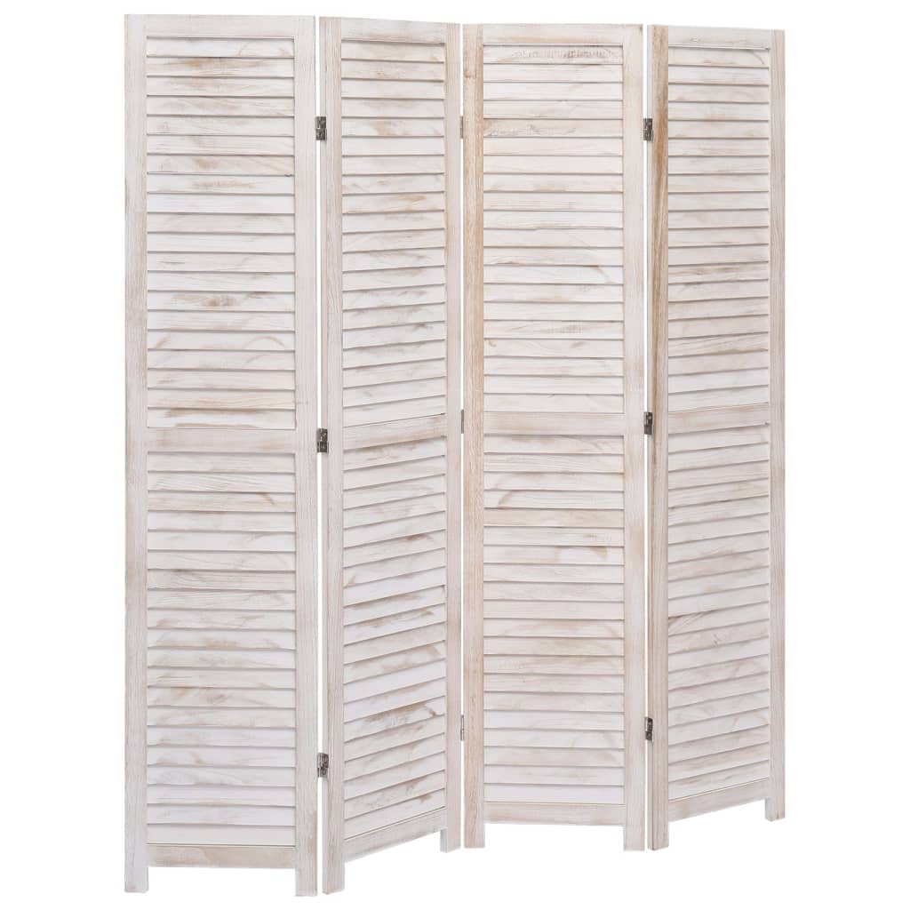 4-Panel Room Divider White 140x165 cm Wood