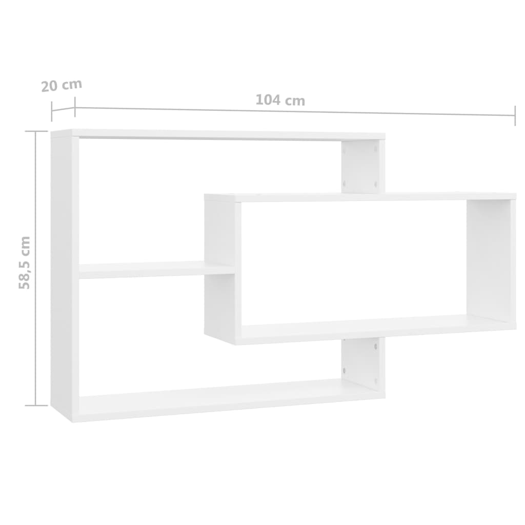 Wall Shelves White 104x20x58.5 cm Engineered Wood