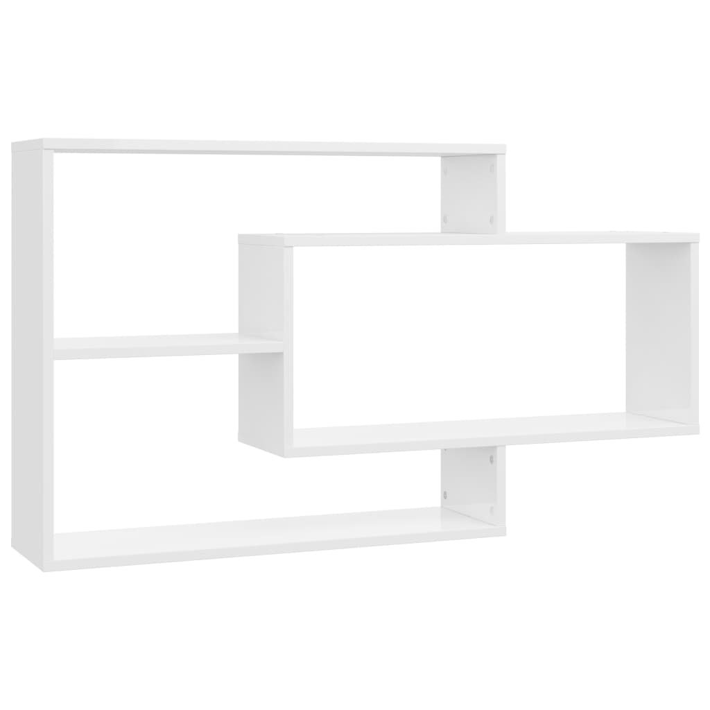 Wall Shelves High Gloss White 104x20x58.5 cm Engineered Wood