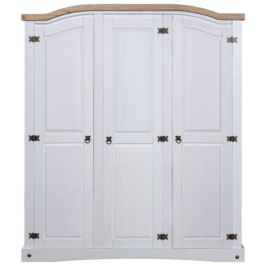 Wardrobe Mexican Pine Corona Range 3 Doors White