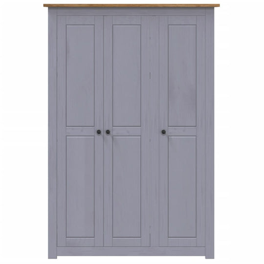 3-Door Wardrobe Grey 118x50x171.5 cm Pine Panama Range