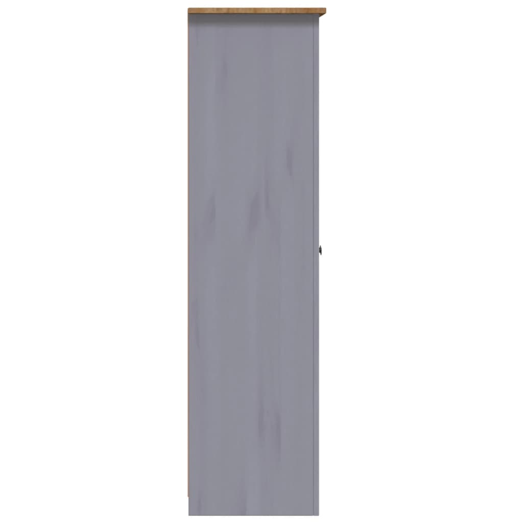 3-Door Wardrobe Grey 118x50x171.5 cm Pine Panama Range