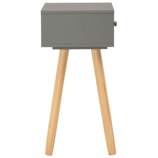 Bedside Tables 2 pcs Grey Solid Pinewood