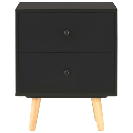 Bedside Cabinets 2 pcs Black 40x30x50 cm Solid Pinewood