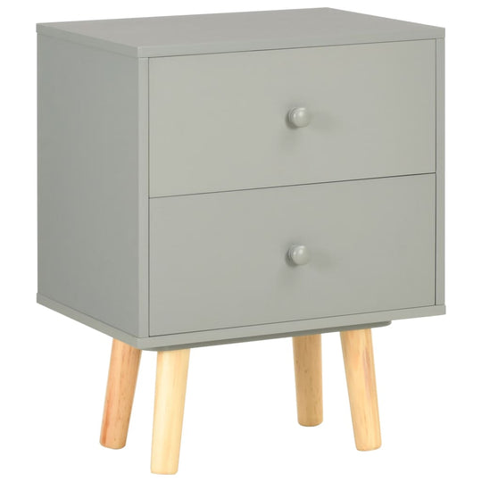 Bedside Cabinets 2 pcs Grey 40x30x50 cm Solid Pinewood