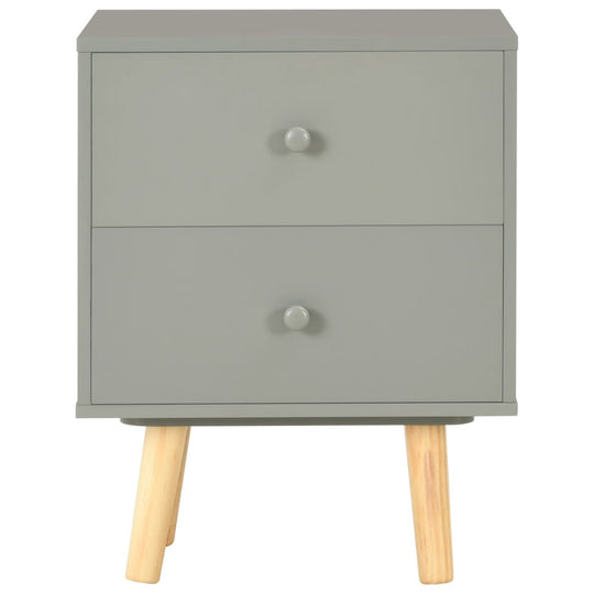 Bedside Cabinets 2 pcs Grey 40x30x50 cm Solid Pinewood