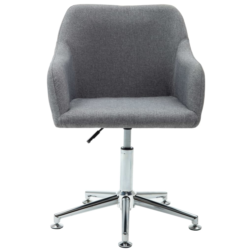 Swivel Office Chair Light Grey Fabric