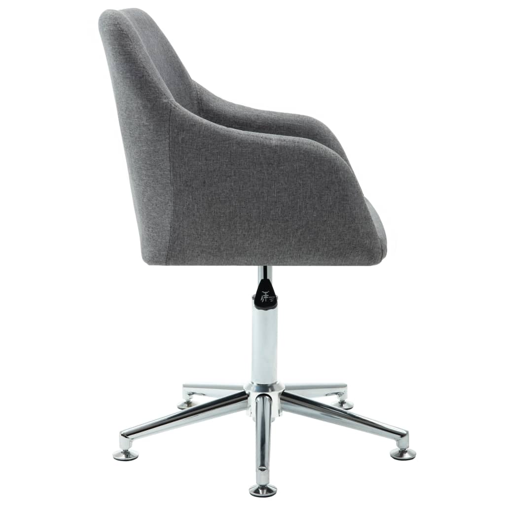 Swivel Office Chair Light Grey Fabric