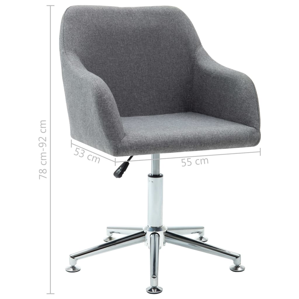 Swivel Office Chair Light Grey Fabric