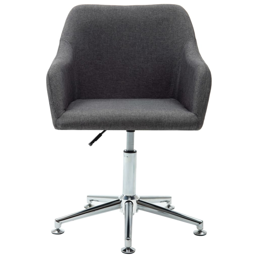 Swivel Office Chair Dark Grey Fabric