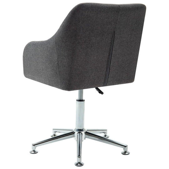 Swivel Office Chair Dark Grey Fabric