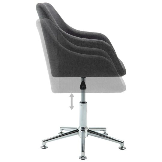 Swivel Office Chair Dark Grey Fabric