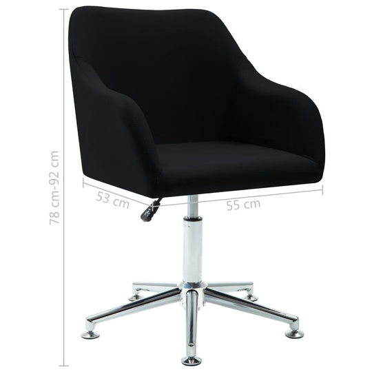 Swivel Office Chair Black Fabric