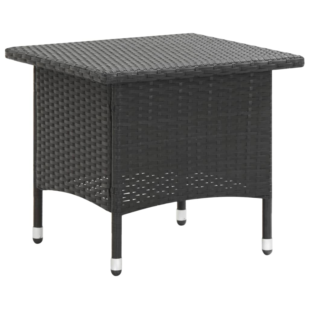 Tea Table Black 50x50x47 cm Poly Rattan