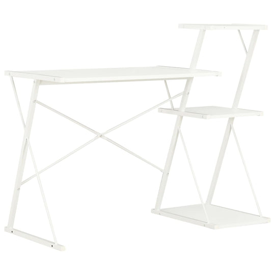 Desk with Shelf White 116x50x93 cm