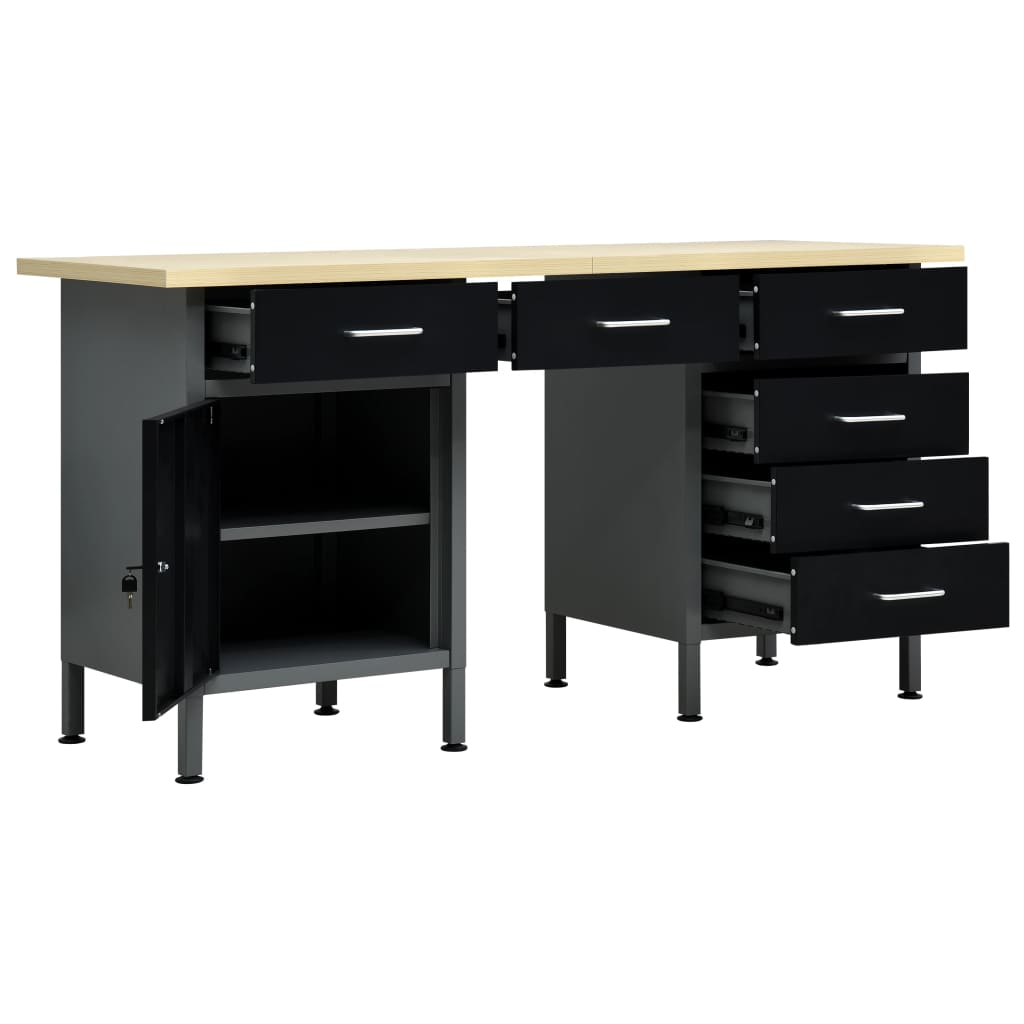 Workbench Black 160x60x85 cm Steel