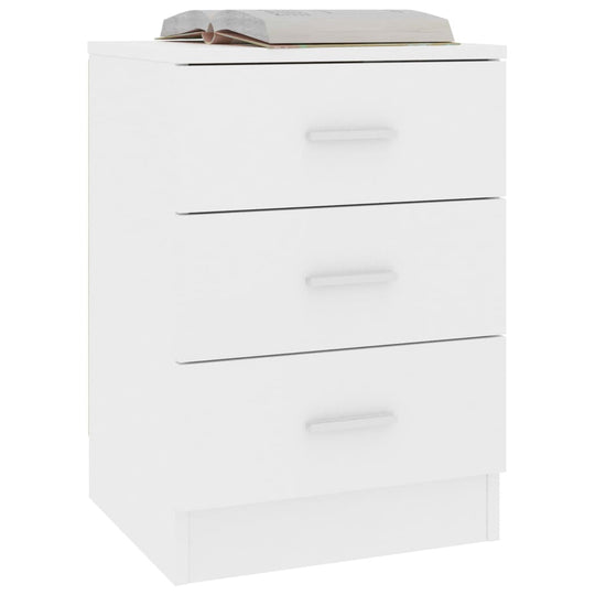 Bedside Cabinet White 38x35x56 cm Engineered Wood