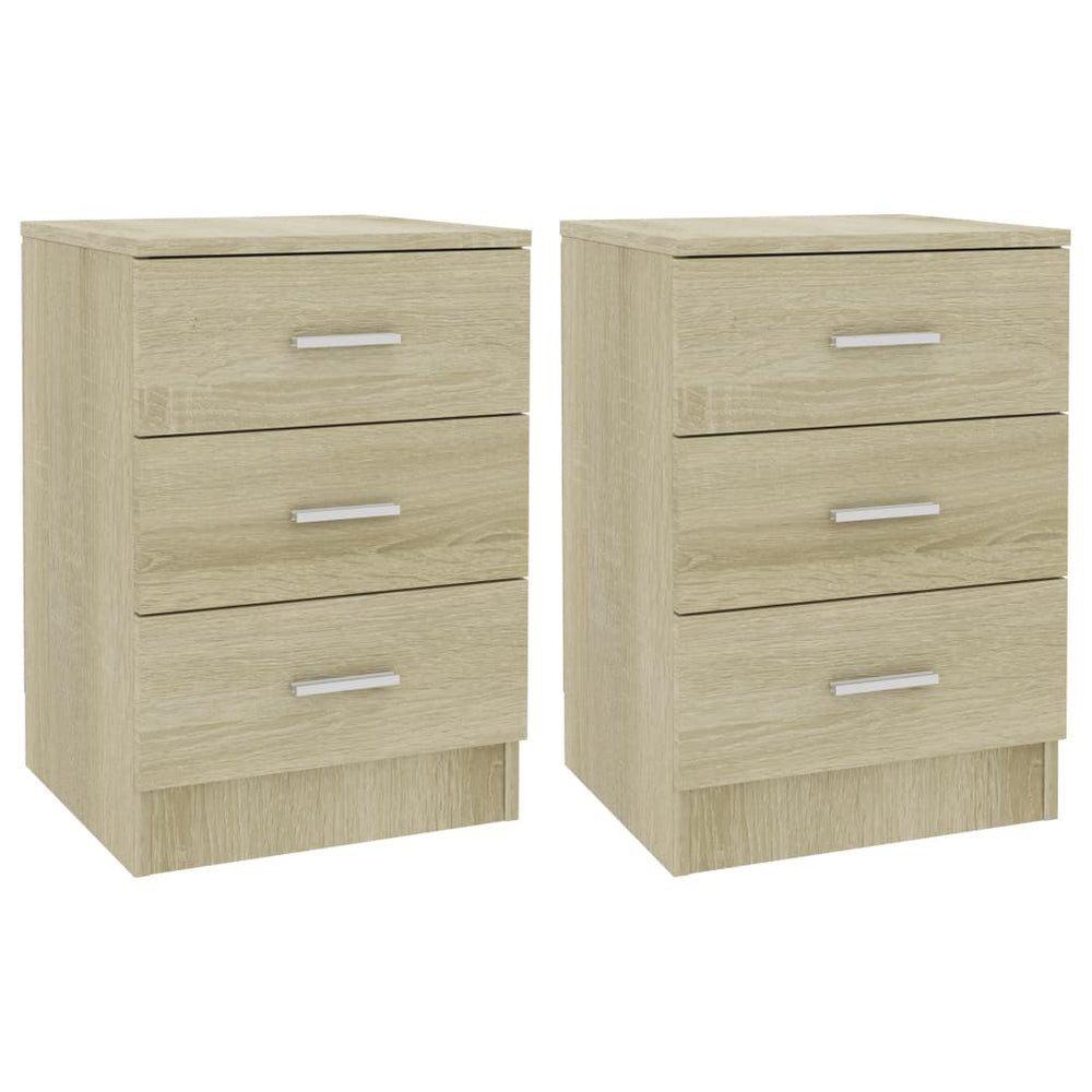 Bedside Cabinets 2 pcs Sonoma Oak 38x35x56 cm Engineered Wood