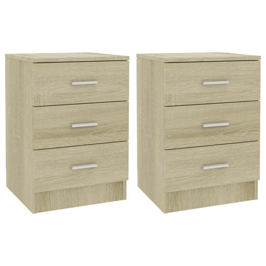 Bedside Cabinets 2 pcs Sonoma Oak 38x35x56 cm Engineered Wood