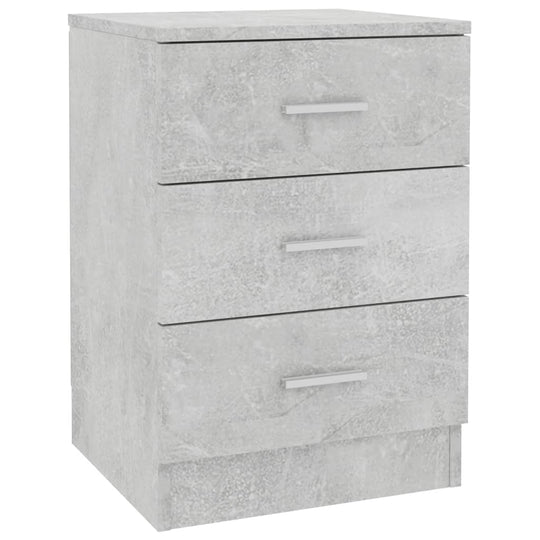 Bedside Cabinet Concrete Grey 38x35x56 cm Engineered Wood